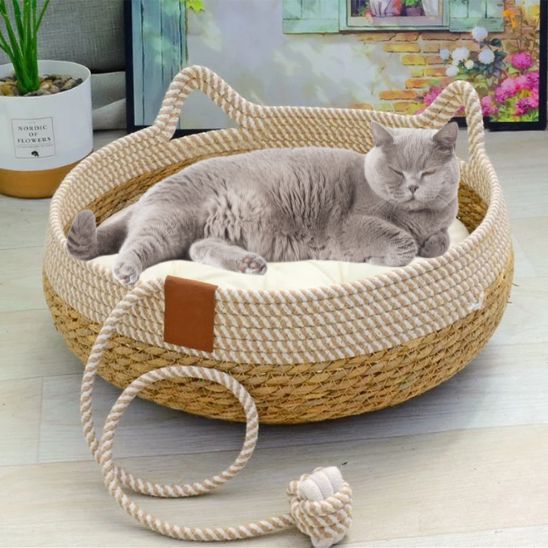 Panier Osier Avec Coussins La Patte Velue 2