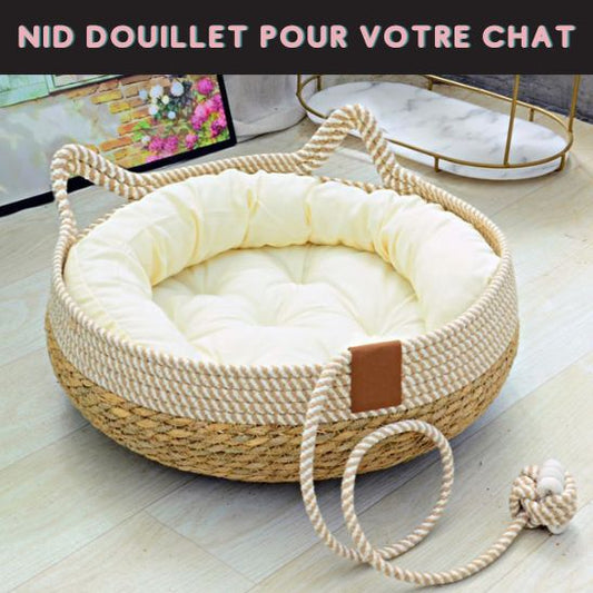 Panier Osier Avec Coussins La Patte Velue