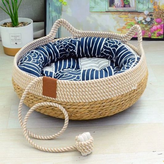 Panier Osier Avec Coussins La Patte Velue 1